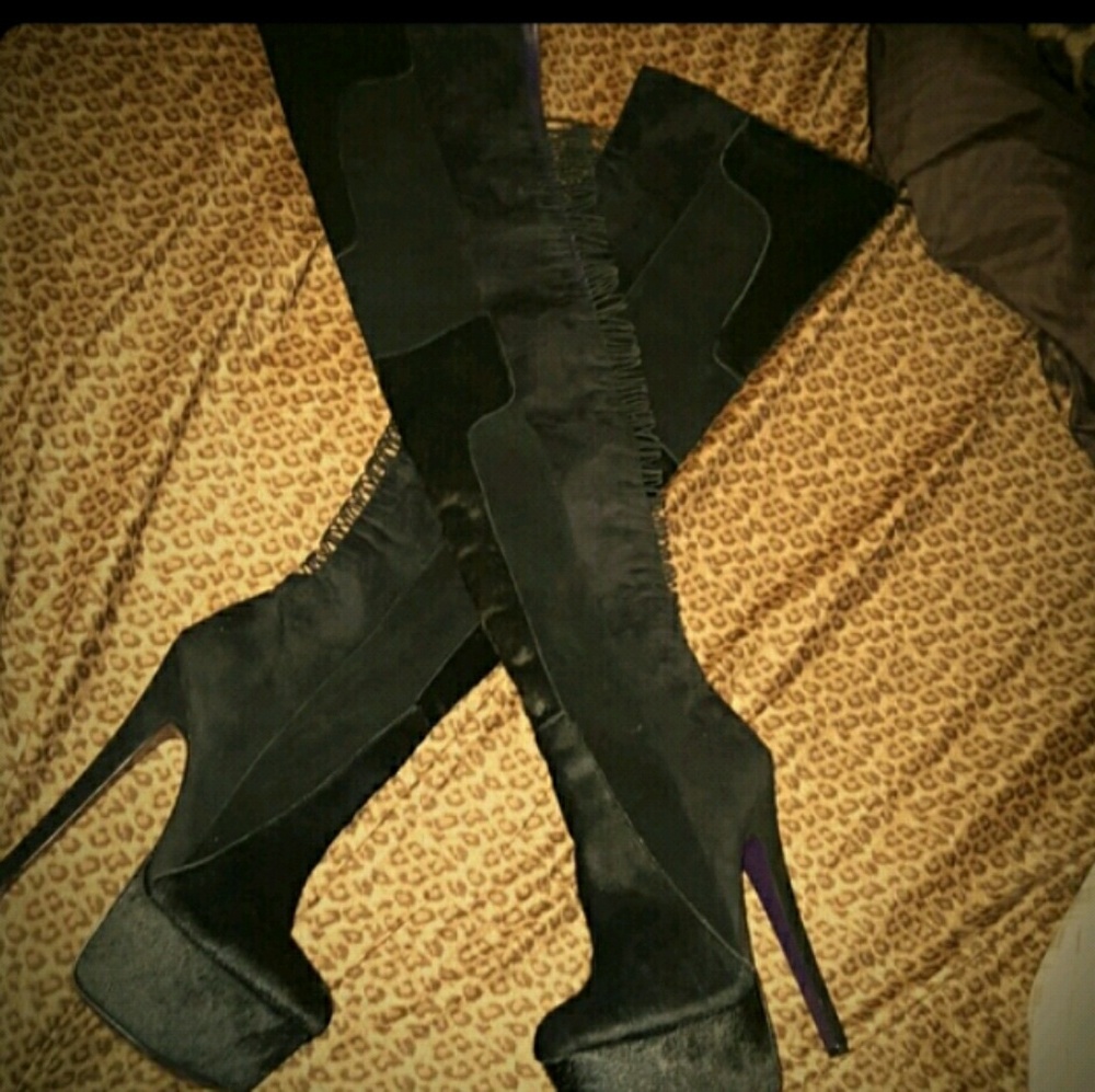 London trash cougar thigh high boots